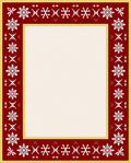 Crimson White Winter Snow Border Rug