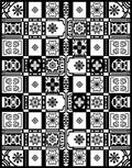Monochrome Floral Geometric Patchwork Rug
