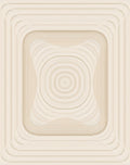 Minimalist Cream Concentric Squares Rug