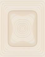 Minimalist Cream Concentric Squares Rug