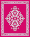 Vibrant Pink White Central Medallion Rug