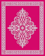 Vibrant Pink White Central Medallion Rug