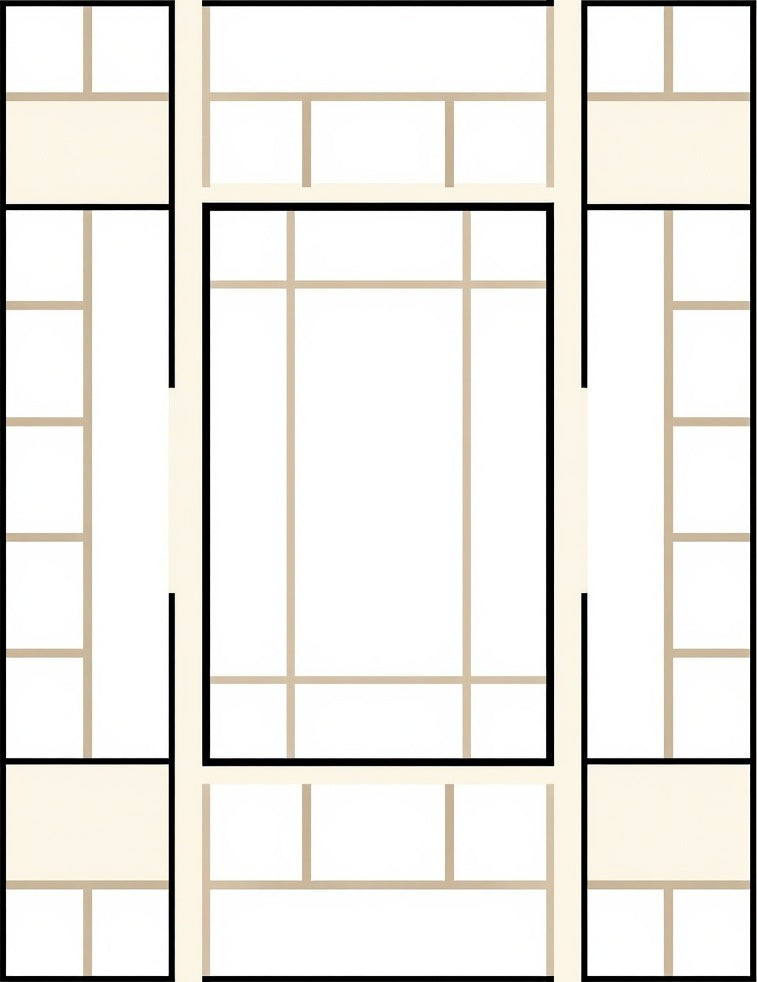 Modern Beige Geometric Block Rug
