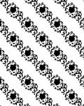 Black White Floral Scroll Arrangement Rug