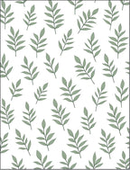 Sage Green Leafy Vine Repeating Rug