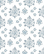 Winter Blue Snowflake Cluster Rug
