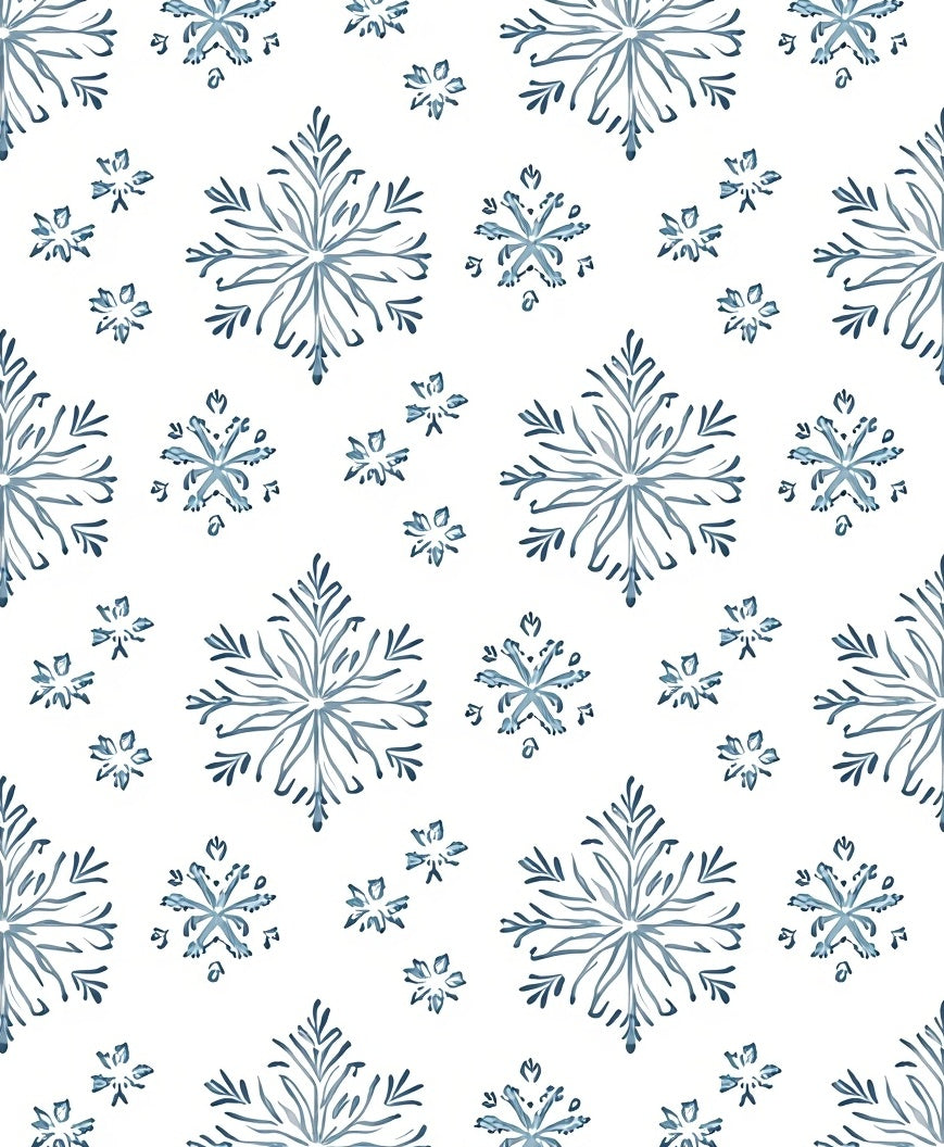 Winter Blue Snowflake Cluster Rug