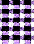 Lavender Black Checkerboard Abstract Shapes Rug