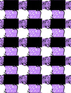 Lavender Black Checkerboard Abstract Shapes Rug