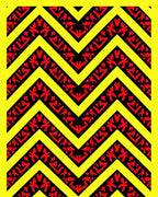Bold Yellow Red Tribal Chevron Rug