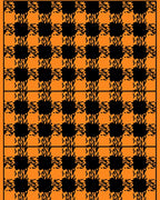 Vibrant Orange Black Gingham Check Rug