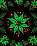 Festive Green Poinsettia Red Berry Rug