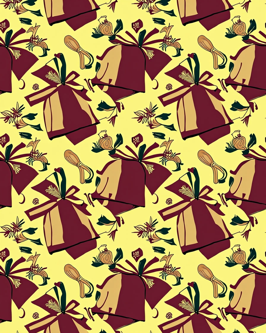 Crimson Golden Gift Wrapped Collection Rug