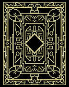 Art Deco Geometric Yellow Diamond Outline Rug
