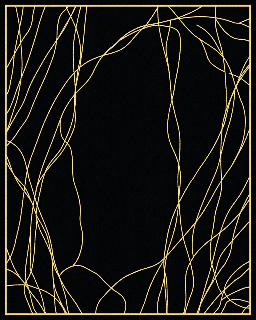 Gold Gilded Abstract Swirl Rug