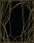 Gold Gilded Abstract Swirl Rug