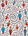 Festive Red Blue Soldier Swirl Rug