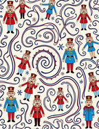 Festive Red Blue Soldier Swirl Rug