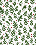 Christmas Evergreen Red Berry Foliage Rug