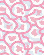 Kawaii Pink Cow Spots Abstract Rug