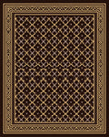 Rich Chocolate Geometric Lattice Border Rug