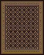 Rich Chocolate Geometric Lattice Border Rug