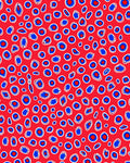 Bold Red Blue Ocular Spots Rug