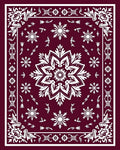 Deep Red Snowflake Medallion Rug