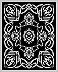 Monochromatic Floral Medallion Lattice Rug