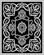 Monochromatic Floral Medallion Lattice Rug
