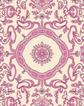 Vintage Pink Floral Damask Rug
