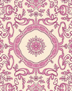 Vintage Pink Floral Damask Rug