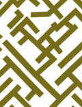 Olive Green Geometric Maze Rug