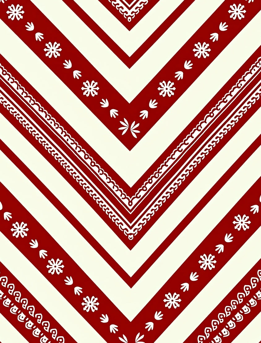 Rustic Red Chevron Folk Art Rug