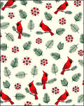 Crimson Birds Green Pine Branches Rug