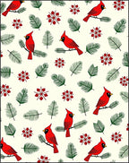 Crimson Birds Green Pine Branches Rug