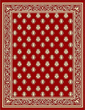 Crimson Red Cream Bordered Medallion Rug