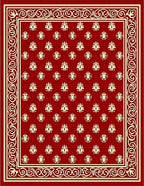 Crimson Red Cream Bordered Medallion Rug