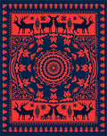 Navajo Red Deer Mandala Rug