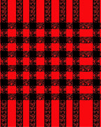 Bold Red Geometric Plaid Weave Rug