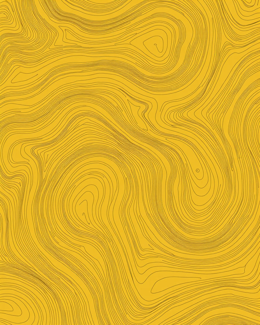 Golden Yellow Contour Lines Rug