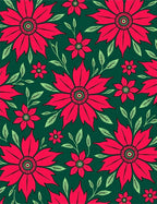 Vibrant Red Floral Branches Rug