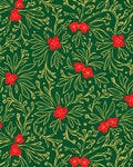 Rich Emerald Red Floral Vine Rug