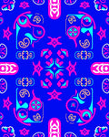 Vibrant Pink Teal Geometric Abstract Elements Rug