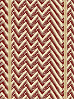 Crimson Cream Jagged Stripe Relief Rug