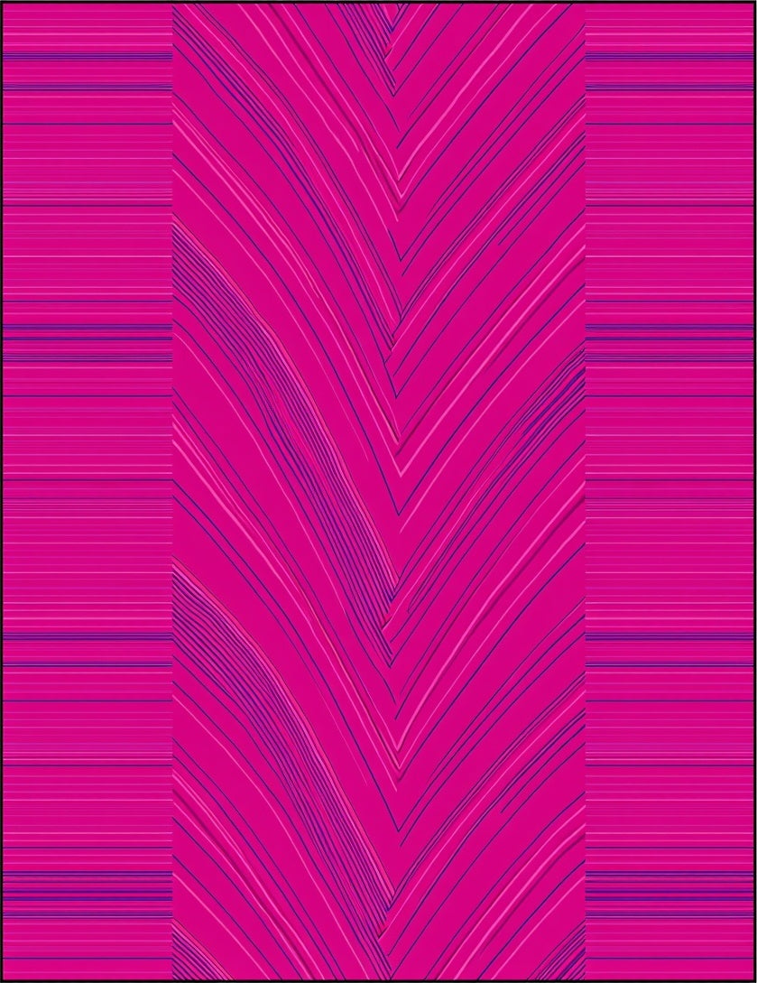 Vibrant Magenta Chevron Stripe Rug