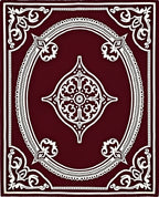 Crimson White Ornate Floral Medallion Rug