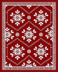 Crimson Snowflake Medallion Border Rug