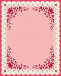 Crimson Floral Lace Border Rug