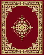 Grand Crimson Gold Floral Medallion Rug